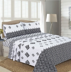 JGO.SABANA 2 1/2 Pierre Cardin 150 Hilos Algodón linea 50/50 para Colchon 140x190+25cm (A9001-3ROMBO)