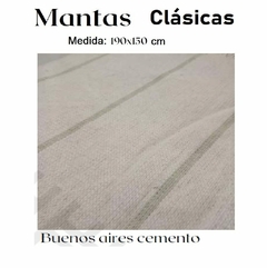 MANTA BUENOS AIRES 150X190 CM ALGODON 100% (A2813-1CEMENTO)
