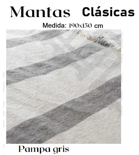 MANTA PAMPA 150X190 CM ALGODON 100% (A2813-5GRIS)