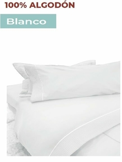 JGO. SABANA 2 1/2 CON GUARDA EMBOZO 180 HILOS 100% ALGODON para colchon de 140x190+25cm (A8742-3BLANCO)