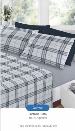 JGO.SAB. 2 1/2 plazas FANTASIA 100 % algodon - para colchon de 140x190+30cm (A2108-3CANVAS)