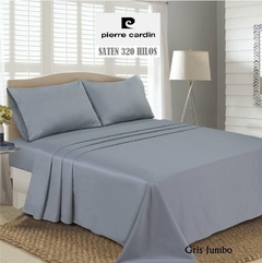 JGO.SABANA KING SIZE EN 320 HILO PIERRE CARDIN ALGODON 100% p/colchon 200x200+35 cm (A9006-5GRIS)