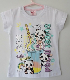 REMERA DE CHICOS 100% ALGODON PEINADO ESTAMAPADA TALLE 6 SWEET (I6013-T6-BLANCO)