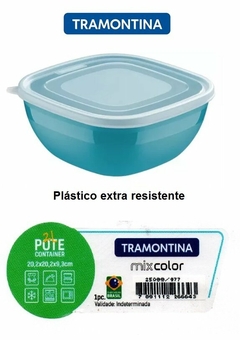 POTE TRAMONTINA EXTRA RIGIO CON TAPA MEDIDAS 20.2XX20.2X9.3CM ART 25099-977 (A9023TURQUESA)