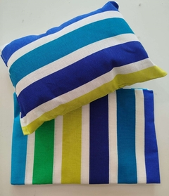 LONA PLAYERA (tela lona pesada) + ALMOHADON 30x20cm- 75X145 cm - PACK EN BOLSA (A20955-34)