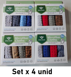 PAÑO DE COCINA 30X30 SET POR 4 UNIDADES MICROFIBRA (A2129) - tienda online