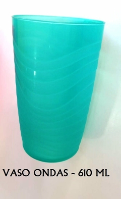 VASO ONDAS 610 ML PLASTICO REFORZADO ART 8778 (A4098VERDE)