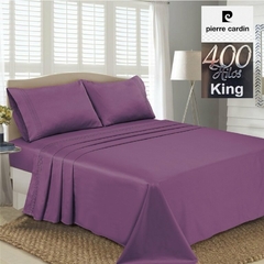 JGO.SABANA KING SIZE 400 HILO 100% ALGODON PIERRE CARDIN SATEN (NO SEDA) P/COLCHON 200x200+45CM (A9005-5UVA)