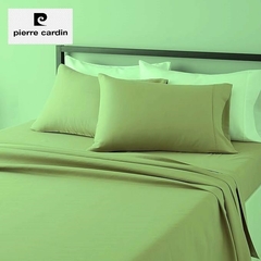 JGO.SABANA 1 1/2 Lisa Pierre Cardin 144 Hilos Algodón linea 50/50 para Colchon 90x190+25 cm (A9002-1VERDE2)