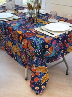 MANTEL REDONDO 1.8MTS DIAMETRO PESADO MICROFIBRA ESTAMPADA 100GRS (A3554-18FLOR5) - comprar online