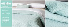 CUBRECAMA KING SIZE 600 HILOS C/ 2 FUNDONES DE ALMOHADON DE 100X50cm MEDIDA 270X270 MICRO120GR (A175550-KFSMAER)