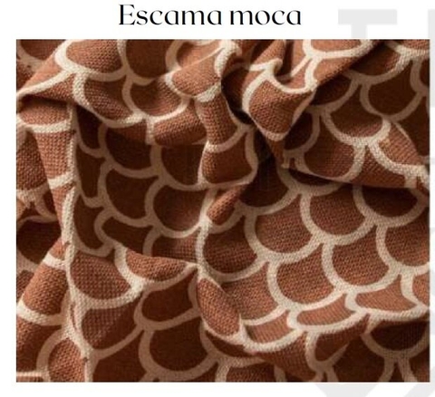 MANTA ESTAMPADA 100% ALGODON DISEÑO ESCAMA MOCA MEDIDA 150X200 (A3030ESCAMAMOCA)