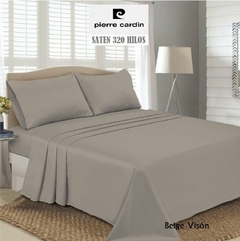 JGO.SABANA QUEEN EN 320 HILO PIERRE CARDIN ALGODON 100% p/colchon 160x200+35 cm (A9006-4BEIGE)