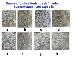 ALFOMBRA 1 METRO REDONDA BOHO LINEA PESADA 100% ALGOD SUPER MULLIDA MEDIDA 100 CM DIAMETR (A2226F)