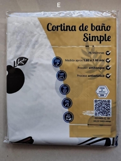 CORTINA DE BAÑO SIMPLE PESADA ANTIHONGO 180X180 CM (INCLUYE GANCHOS) (A2385) - comprar online