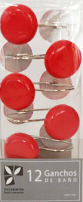 GANCHO METALICO CON FIGURA EN RESINA (A2213BOTONROJO)
