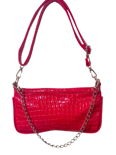 ART 5080 CARTERA CHICA C/CADENA EN "CHAROL CROCO SINTÉTICO ROJO" - Carteras Urbana Bs. As. 