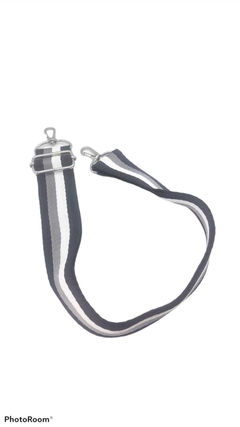 CORREA INTERCAMBIABLE Y REGULABLE "RAYAS NEGRAS/BLANCAS/GRIS" - comprar online