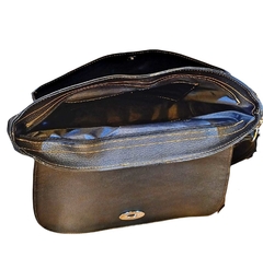 Art. 7002 | MALETIN MEDIANO EN "CHAROL QUEBRADO NEGRO" CON PU SINTETICO NEGRO - Carteras Urbana Bs. As. 