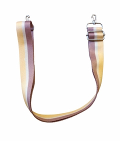 CORREA INTERCAMBIABLE Y REGULABLE "RAYADA AMARILLO/BEIGE/TOSTADO)