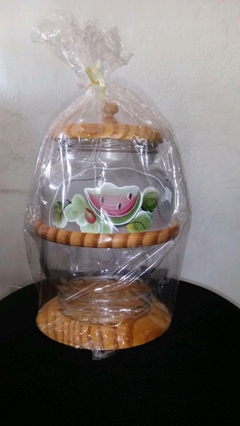 Pote de vidro decorado grande na internet