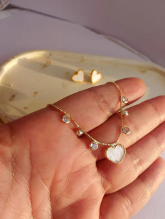 Conjunto Coração e pérolas folheado a ouro na internet