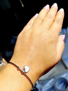 Bracelete Coração Pérola Aço inox prata - Adesivos & Pedrarias Unhas de Moça Nail Art
