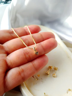 Conjunto Coraçãozinho delicado folheado a ouro -