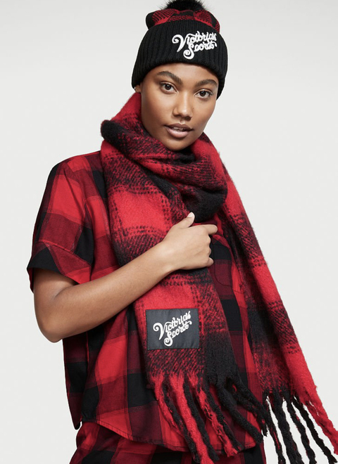 Bufanda Victoria’s Secret – Cuadros Rojos y Negros