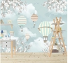 Vinilo Mural globos celeste