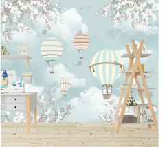 Vinilo Mural globos celeste