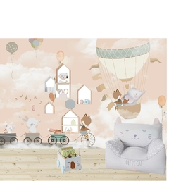 Vinilo Mural globos rosa