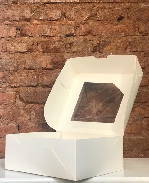 Caja de Torta / Desayuno con Visor 30x30x12cm - MKL Distribuidora