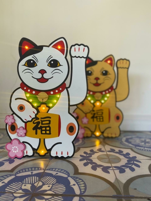 Cartel luminoso “Gatito Suerte"