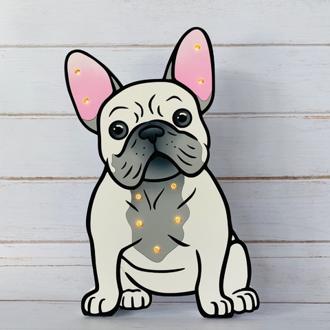 Cartel luminoso “Bulldog Francés"