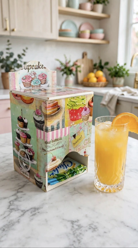 Caja para sobres de Jugo - Cupcake