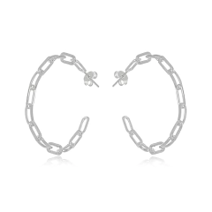 BRINCO ARGOLA CORRENTE  BANHO RÓDIO SEMIJOIA