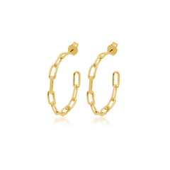 BRINCO  ARGOLA CORRENTE  BANHO OURO SEMIJOIA