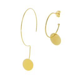 BRINCO ARGOLA COM MEDALHA CLARA SEMIJOIA