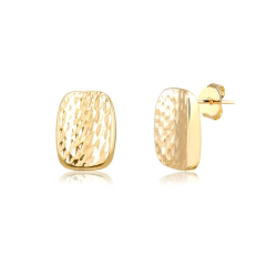 BRINCO RETANGULAR TEXTURIZADO FOLHEADO A OURO 18K - Semijoias Exclusivas Elegantes e de Qualidade Online I Moniky Joias