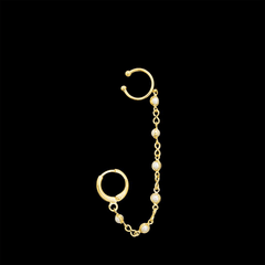BRINCO EAR CUFF PIERCING ENCAIXE PÉROLAS SEMIJOIA