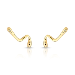 Brinco Orgânico Cobra com Zircônia Folheado a Ouro na internet