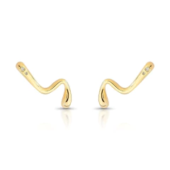 Brinco Orgânico Cobra com Zircônia Folheado a Ouro na internet