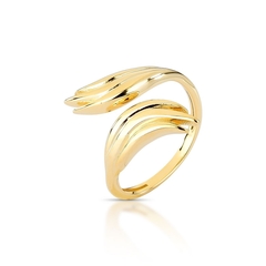 Anel Ondas Ajustável Folheado a Ouro - comprar online