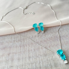 Imagem do CONJUNTO GOTAS TURMALINA LUXO SEMIJOIA