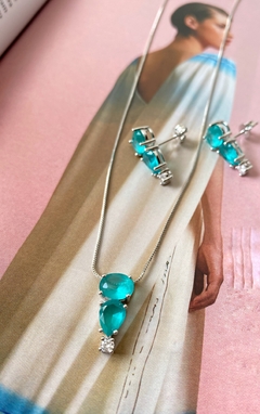 CONJUNTO GOTAS TURMALINA LUXO SEMIJOIA - comprar online
