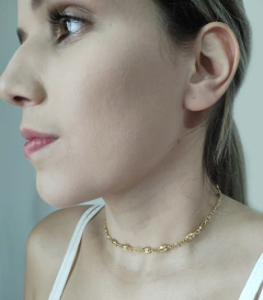 GARGANTILHA CHOKER MINI BÚZIO BANHO OURO SEMIJOIA