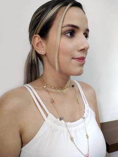 GARGANTILHA CHOKER MINI BÚZIO BANHO OURO SEMIJOIA