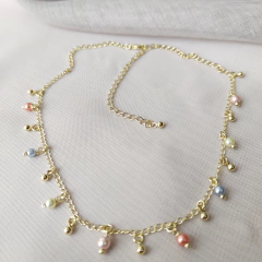 GARGANTILHA CHOKER PEROLAS BANHO OURO SEMIJOIA