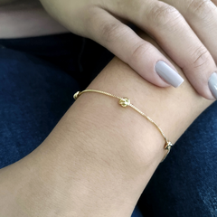 PULSEIRA NOZINHOS MINIMALISTA BANHO OURO - comprar online